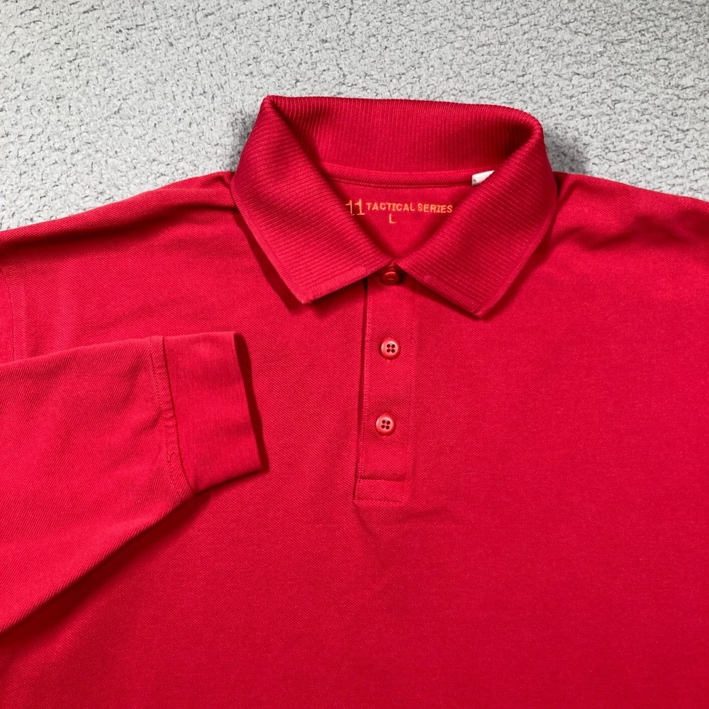 511 Tactical Series Polo Shirt Mens Large Red Long Sleeve Utility Gorpcore FLAW